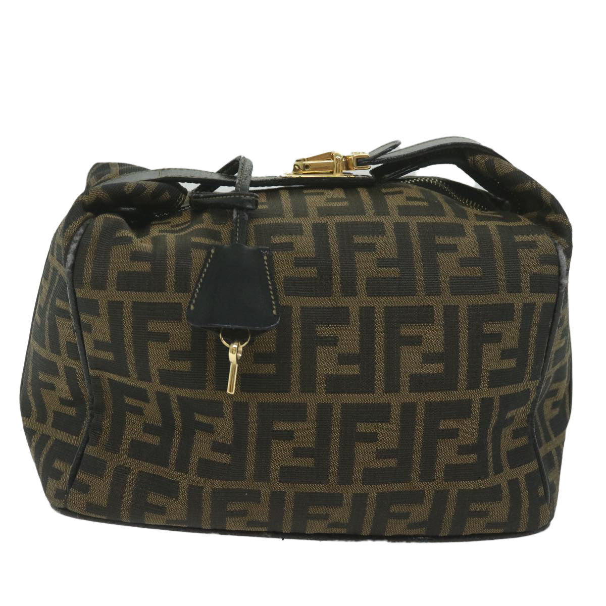 FENDI Zucca Canvas Vanity Cosmetic Pouch Black Brown61795