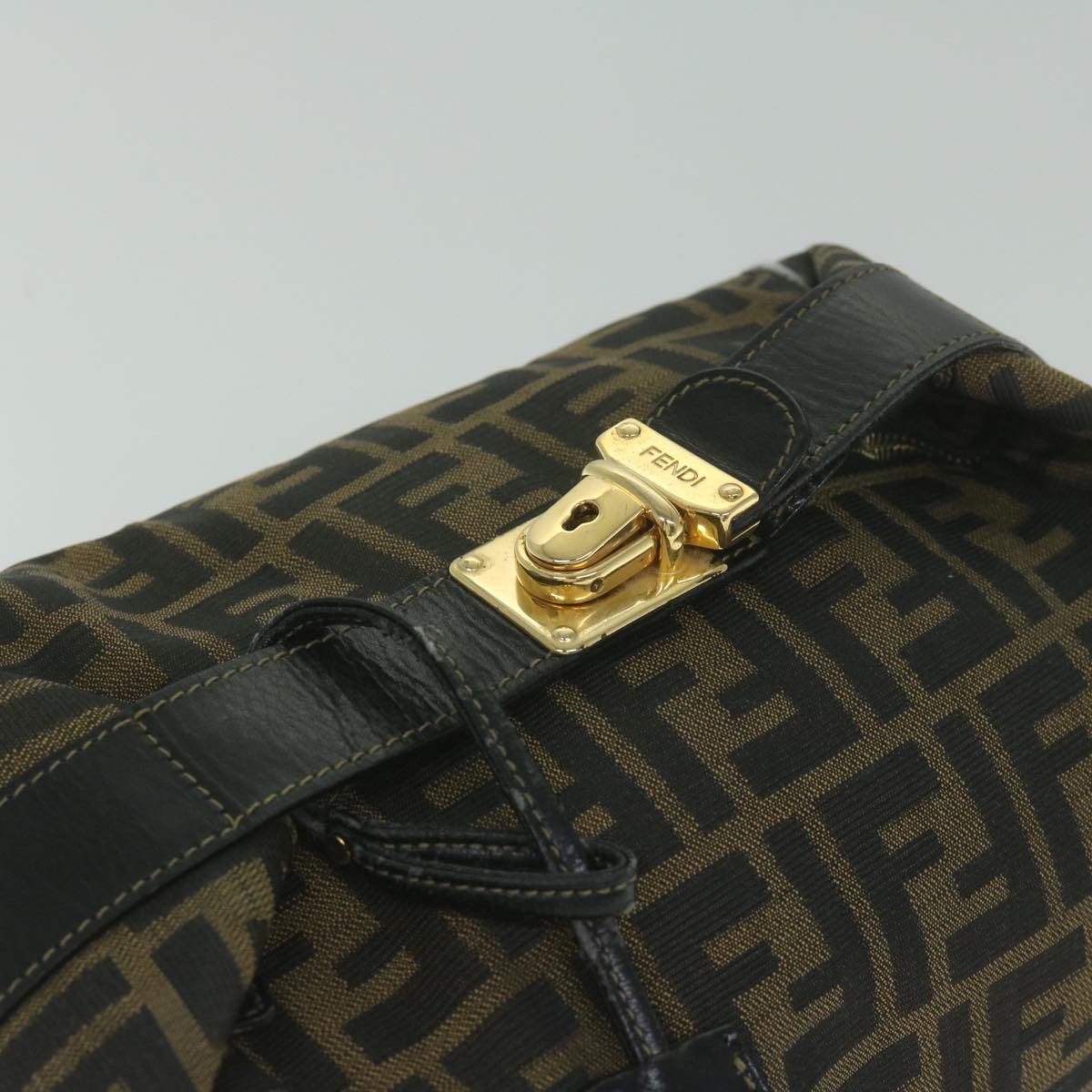 FENDI Zucca Canvas Vanity Cosmetic Pouch Black Brown61795