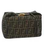 FENDI Zucca Canvas Vanity Cosmetic Pouch Black Brown61796