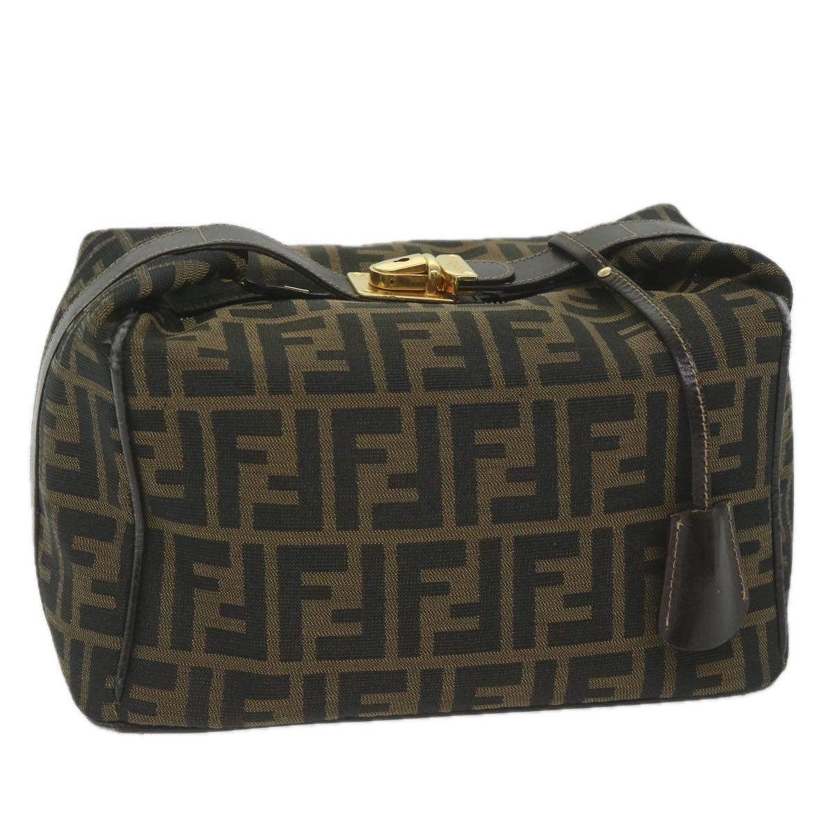 FENDI Zucca Canvas Vanity Cosmetic Pouch Black Brown61796