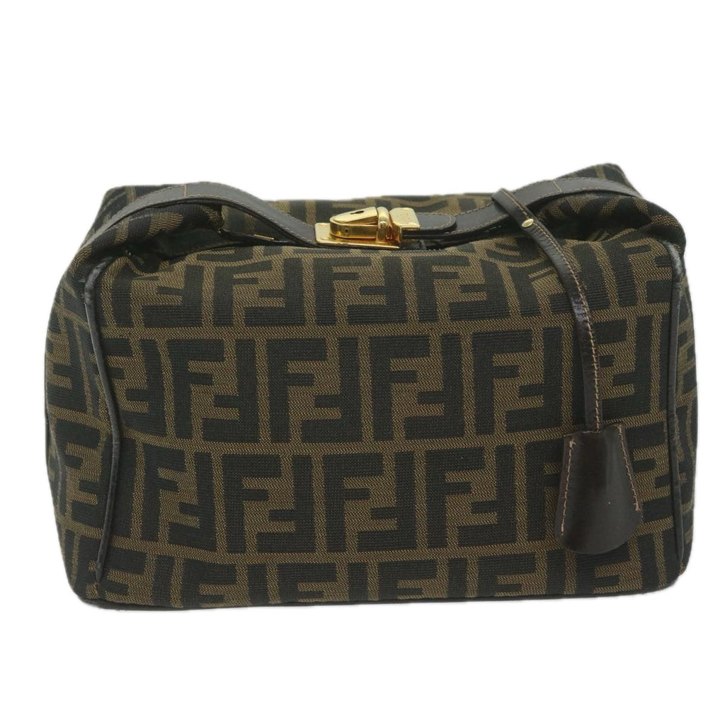 FENDI Zucca Canvas Vanity Cosmetic Pouch Black Brown61796