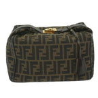 FENDI Zucca Canvas Vanity Cosmetic Pouch Black Brown61796