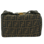 FENDI Zucca Canvas Vanity Cosmetic Pouch Black Brown61796
