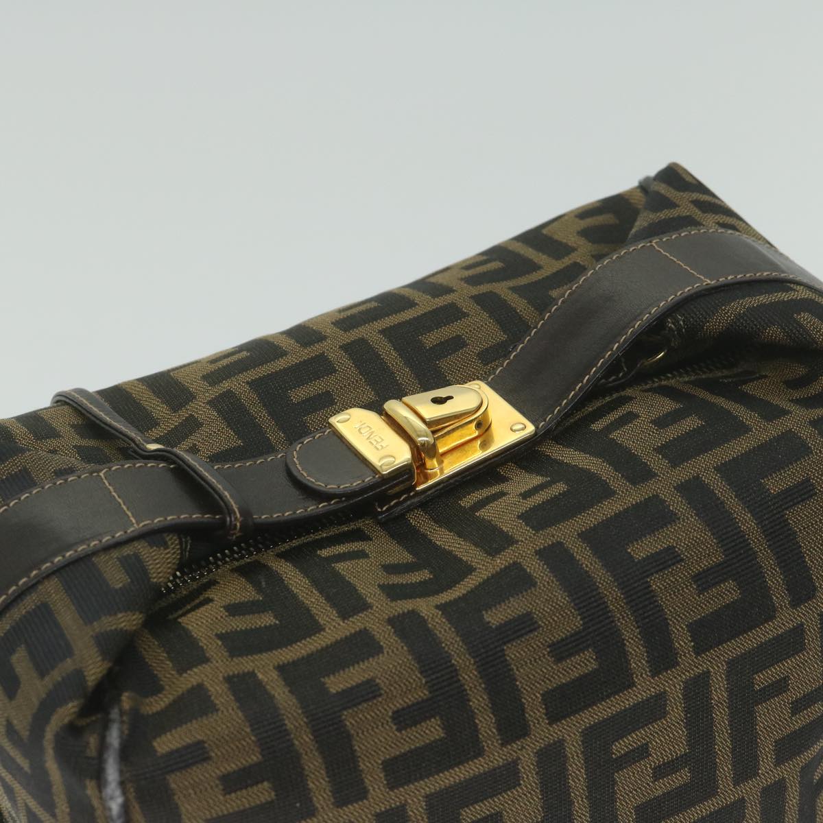 FENDI Zucca Canvas Vanity Cosmetic Pouch Black Brown61796