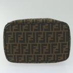 FENDI Zucca Canvas Vanity Cosmetic Pouch Black Brown61796