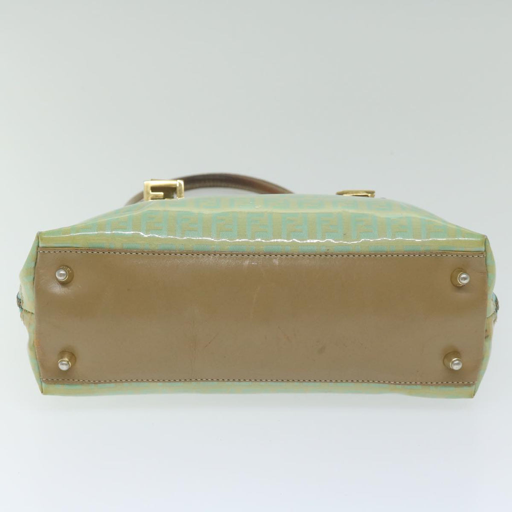 FENDI Zucchino Canvas Hand Bag Enamel Light Blue61798