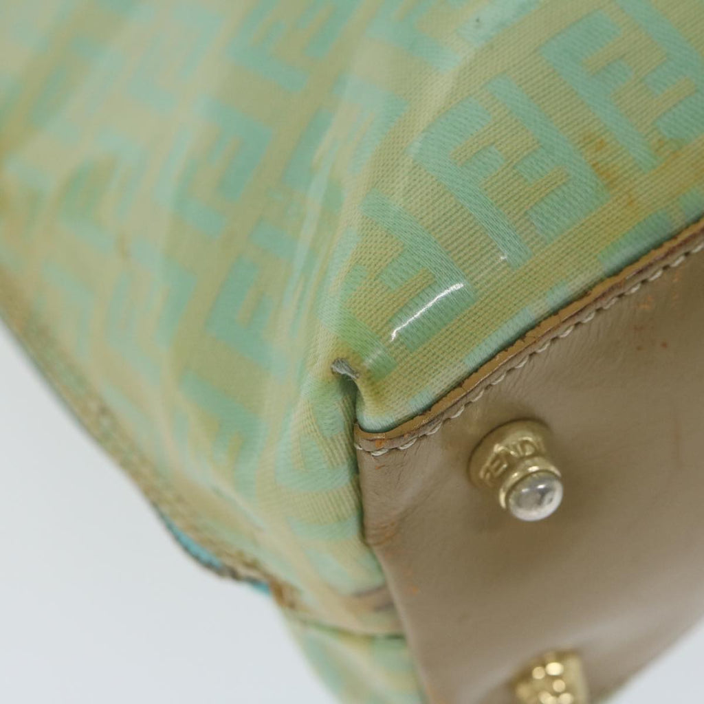 FENDI Zucchino Canvas Hand Bag Enamel Light Blue61798