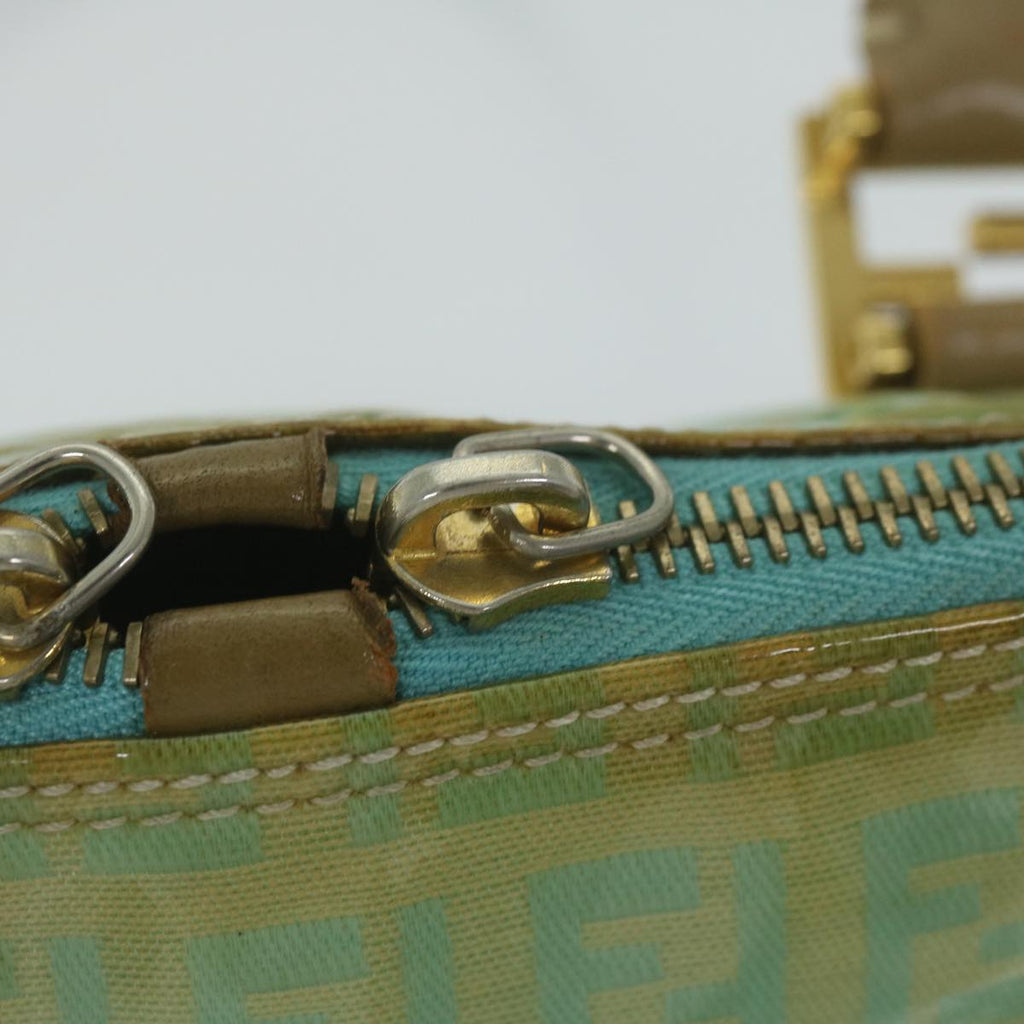 FENDI Zucchino Canvas Hand Bag Enamel Light Blue61798