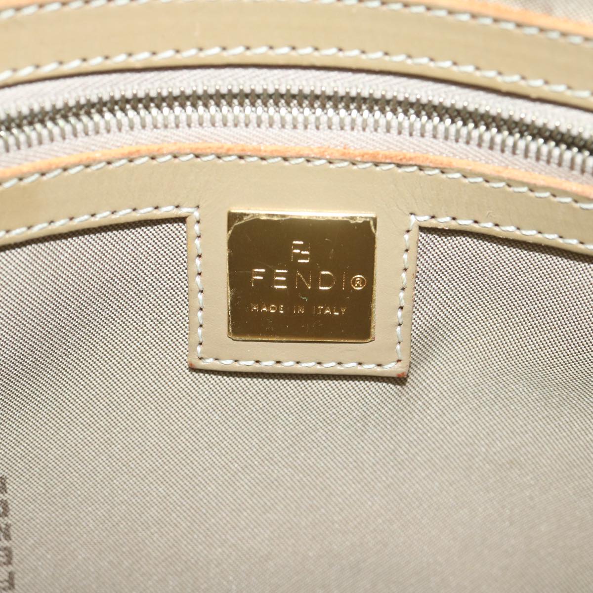 FENDI Zucchino Canvas Hand Bag Enamel Light Blue61798