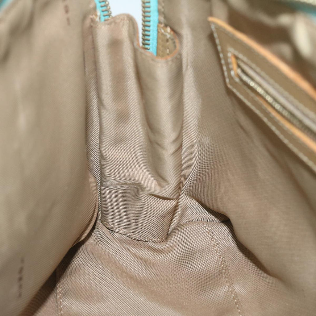 FENDI Zucchino Canvas Hand Bag Enamel Light Blue61798