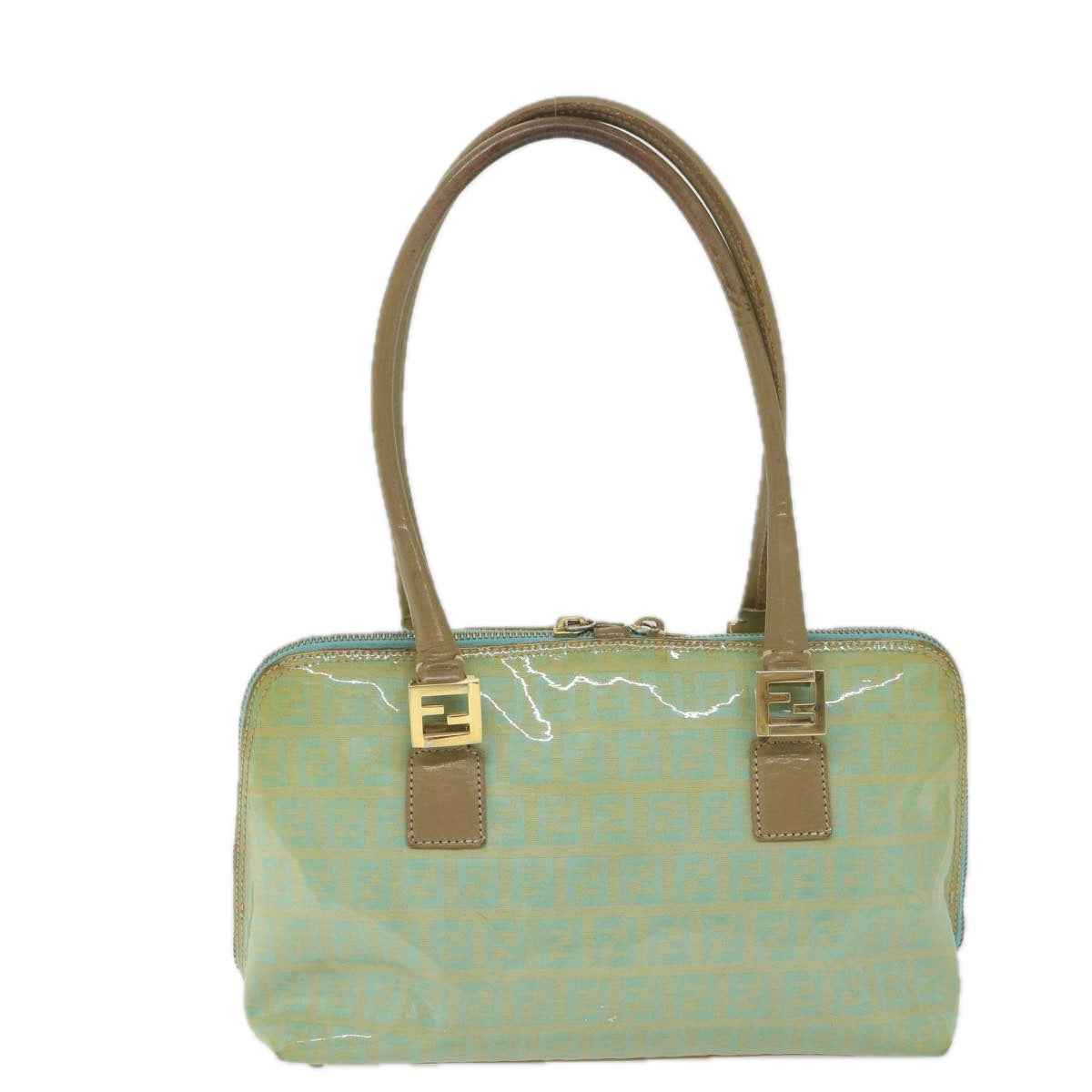 FENDI Zucchino Canvas Hand Bag Enamel Light Blue61798