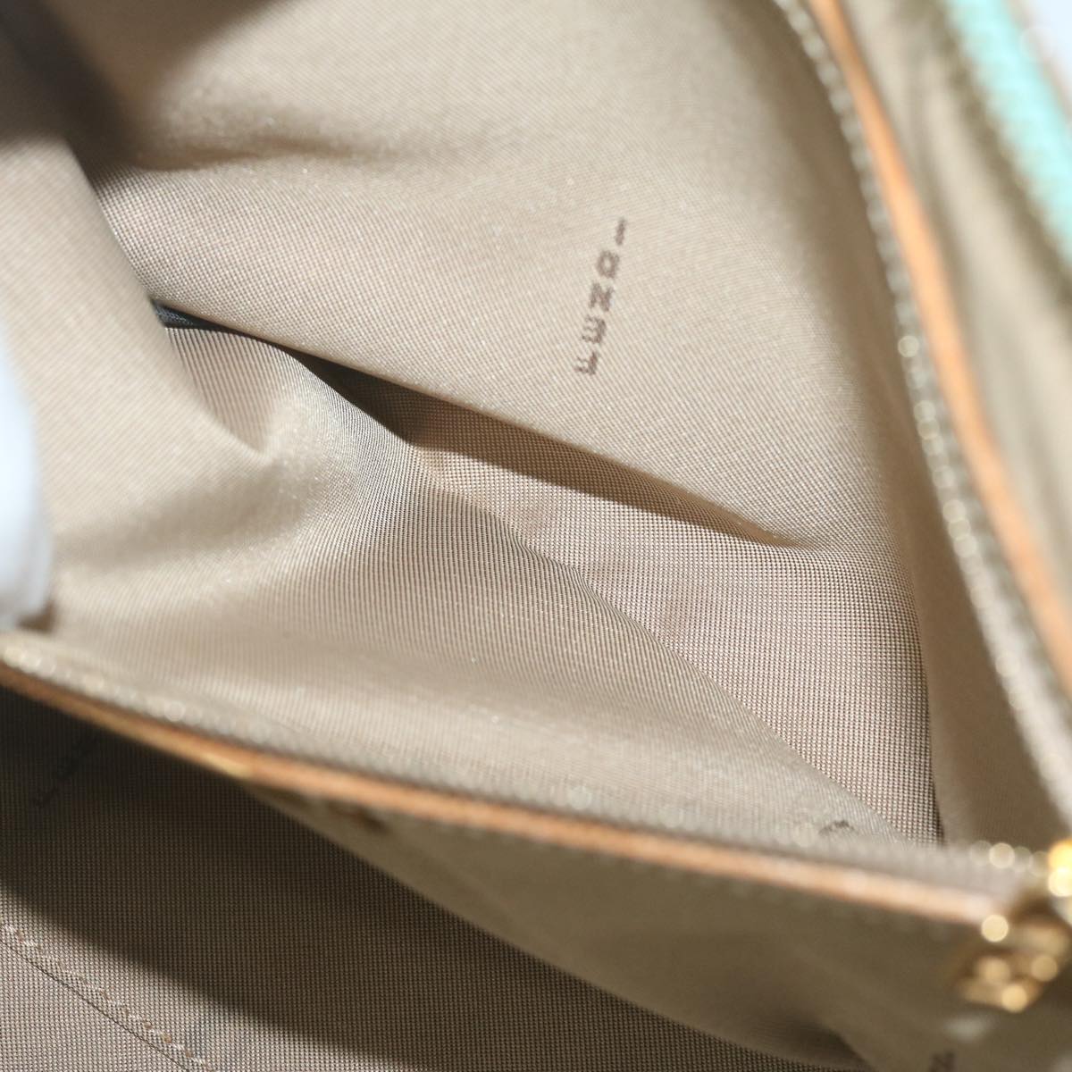 FENDI Zucchino Canvas Hand Bag Enamel Light Blue61798