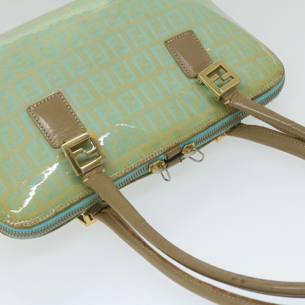 FENDI Zucchino Canvas Hand Bag Enamel Light Blue61798