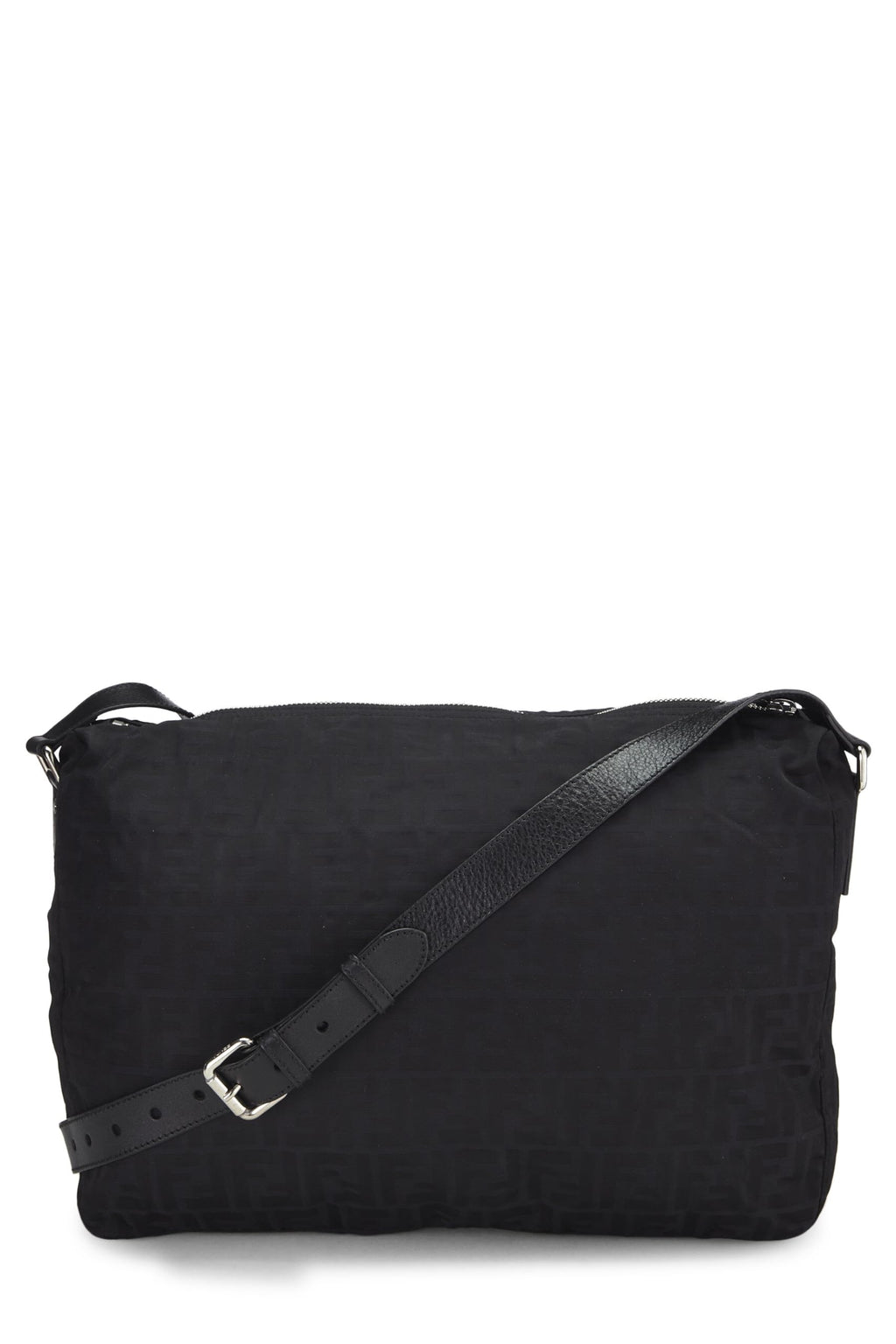 Fendi,  Black Zucchino Nylon Messenger Bag, Black