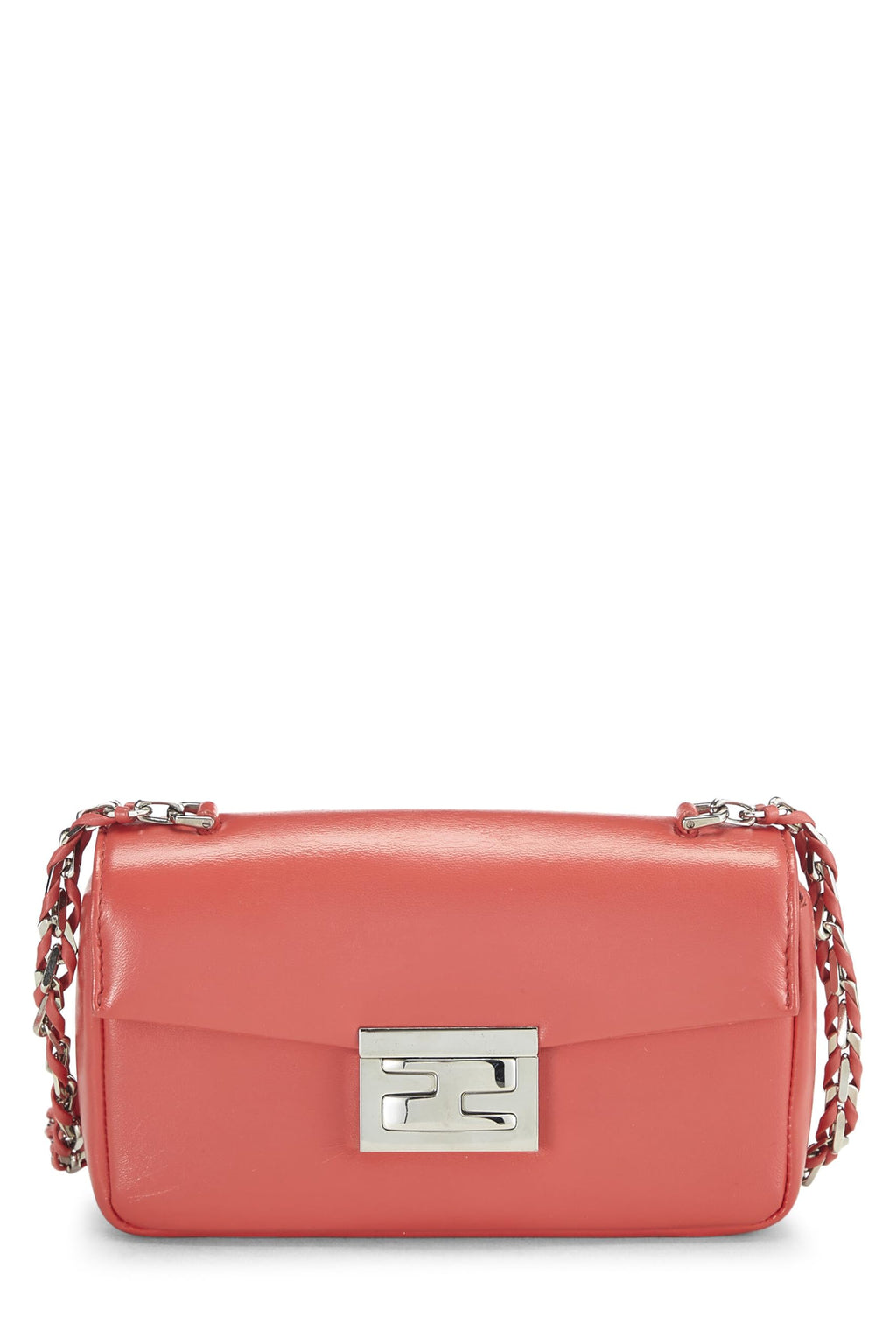 Fendi,  Pink Nappa Leather Be Baguette Mini, Pink