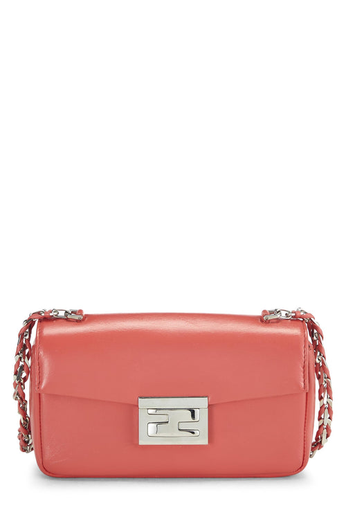 Fendi,  Pink Nappa Leather Be Baguette Mini, Pink