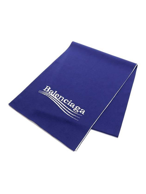 Balenciaga Wave Logo Muffler Blue