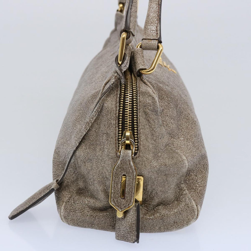 PRADA Tote Bag Leather Beige  61880