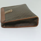 CELINE Macadam Canvas Clutch Bag PVC Leather Brown  61892