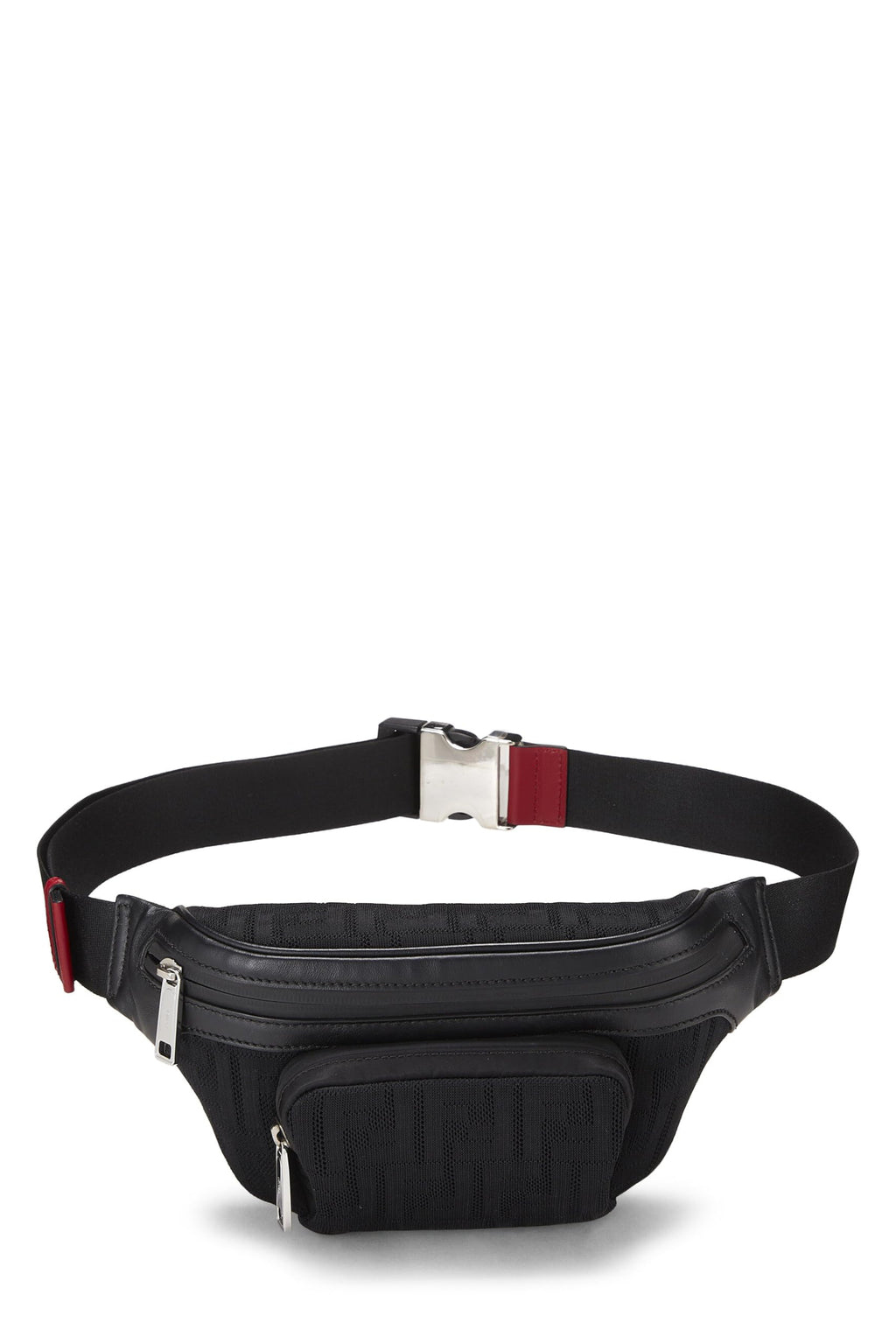 Fendi,  Black Mesh Zucca Belt Bag, Black