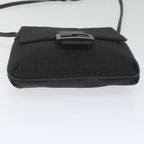 FENDI Zucchino Canvas Shoulder Bag Black61959