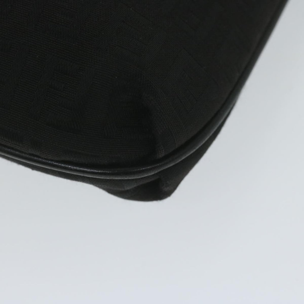 FENDI Zucchino Canvas Shoulder Bag Black61959