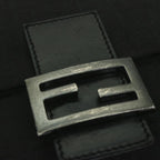 FENDI Zucchino Canvas Shoulder Bag Black61959