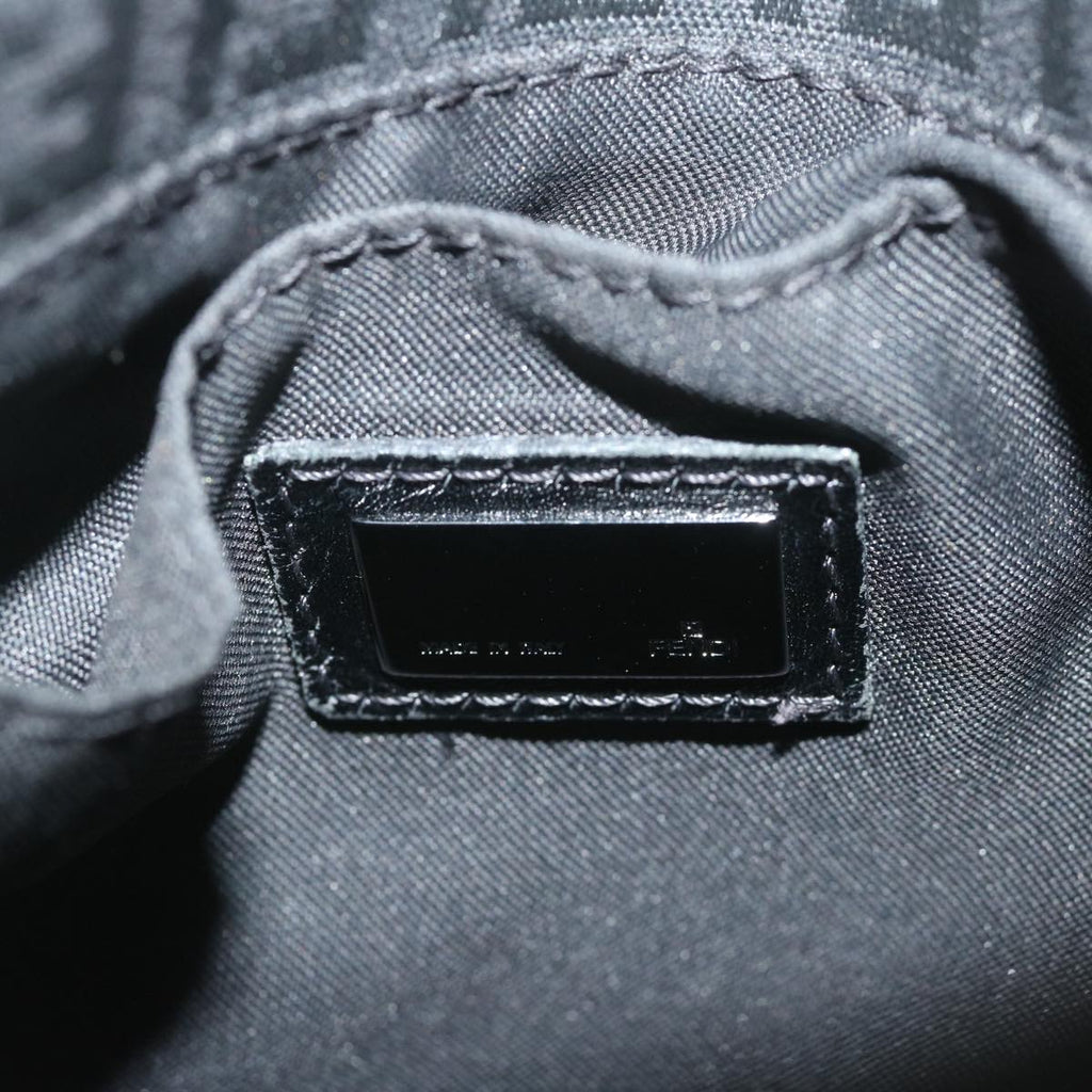 FENDI Zucchino Canvas Shoulder Bag Black61959