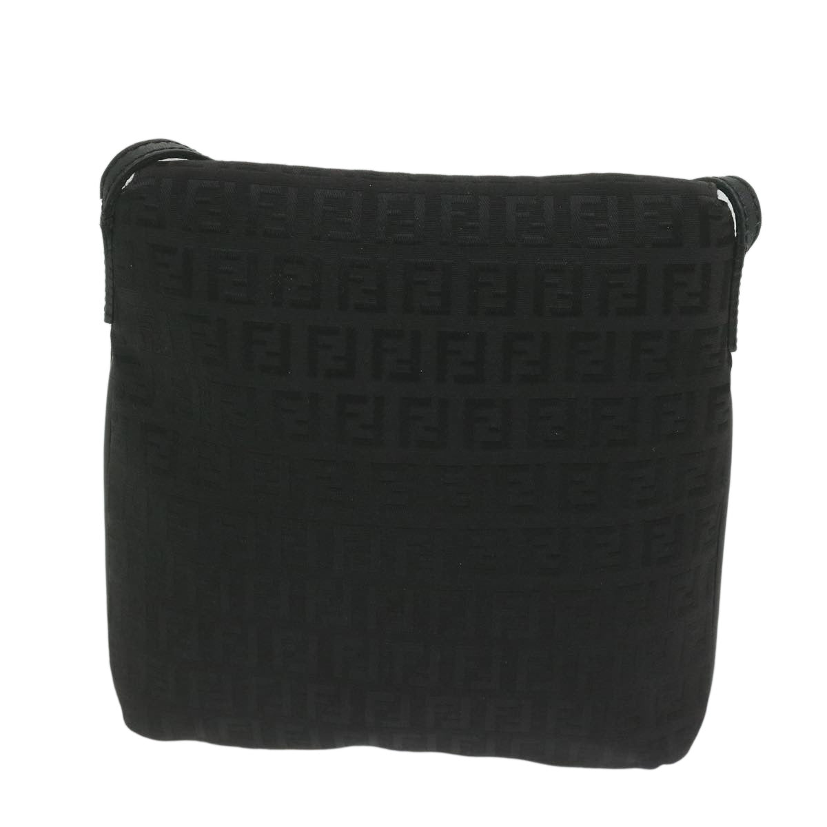 FENDI Zucchino Canvas Shoulder Bag Black61959