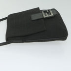 FENDI Zucchino Canvas Shoulder Bag Black61959