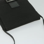 FENDI Zucchino Canvas Shoulder Bag Black61959