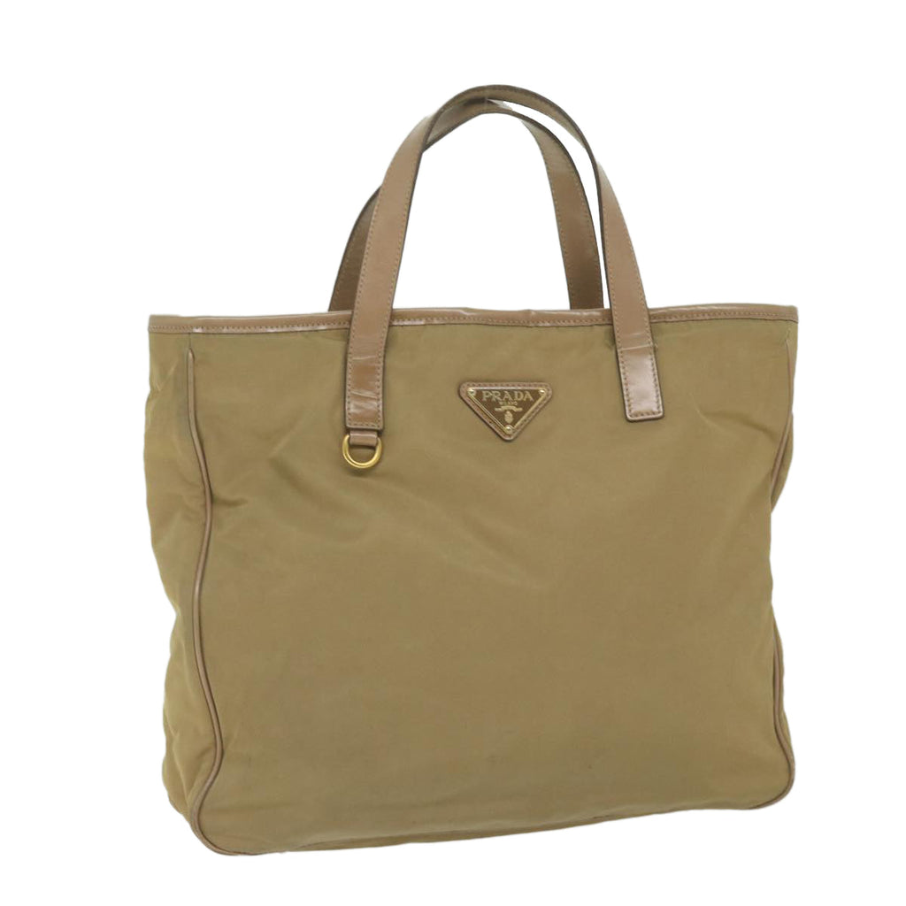 PRADA Hand Bag Nylon Beige  61960