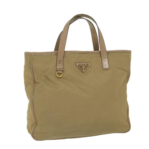 PRADA Hand Bag Nylon Beige  61960