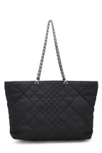 Fendi,  Black Quilted Canvas Chain Tote, Black