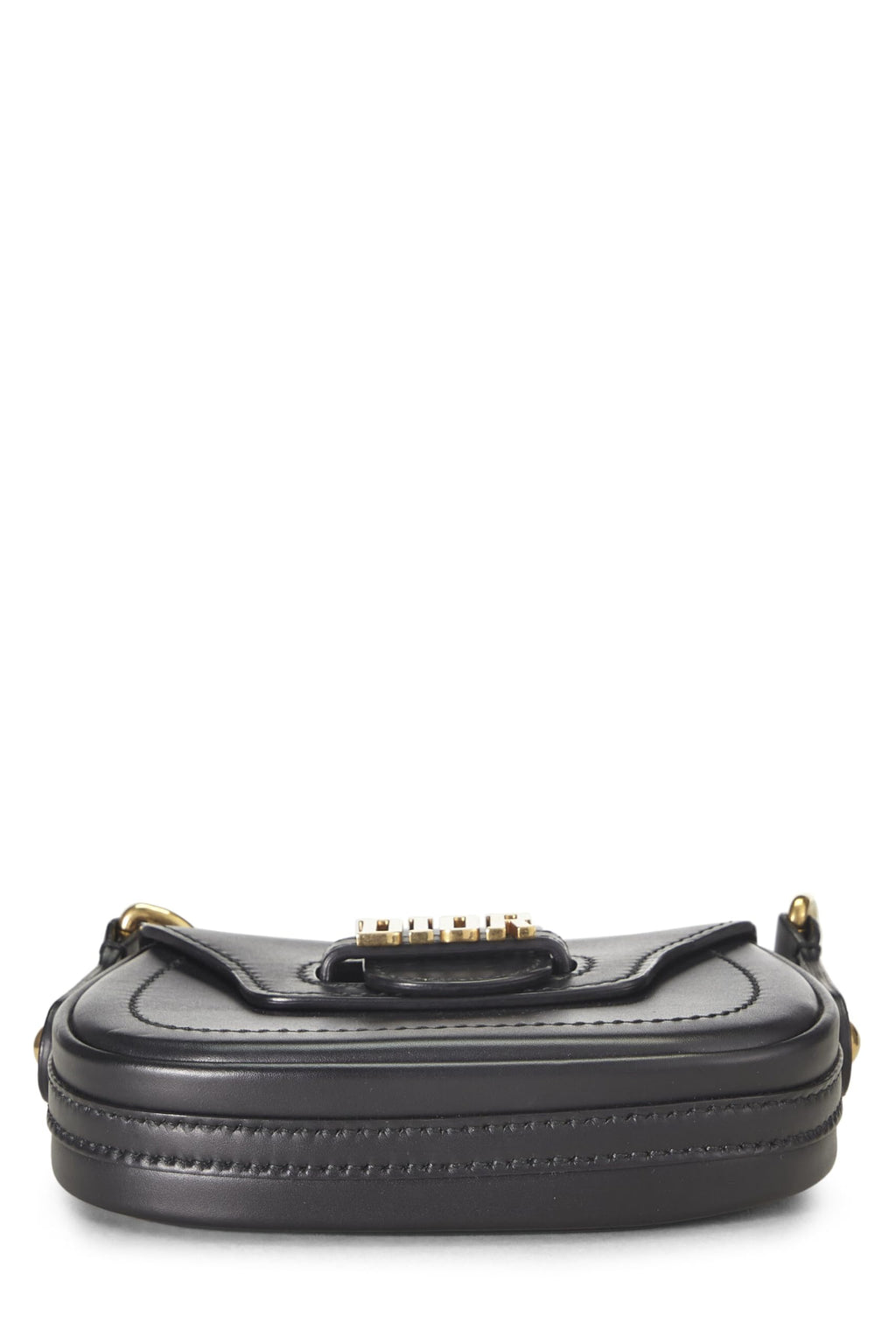 Dior,  Black Calfskin D-Fence Saddle Mini, Black