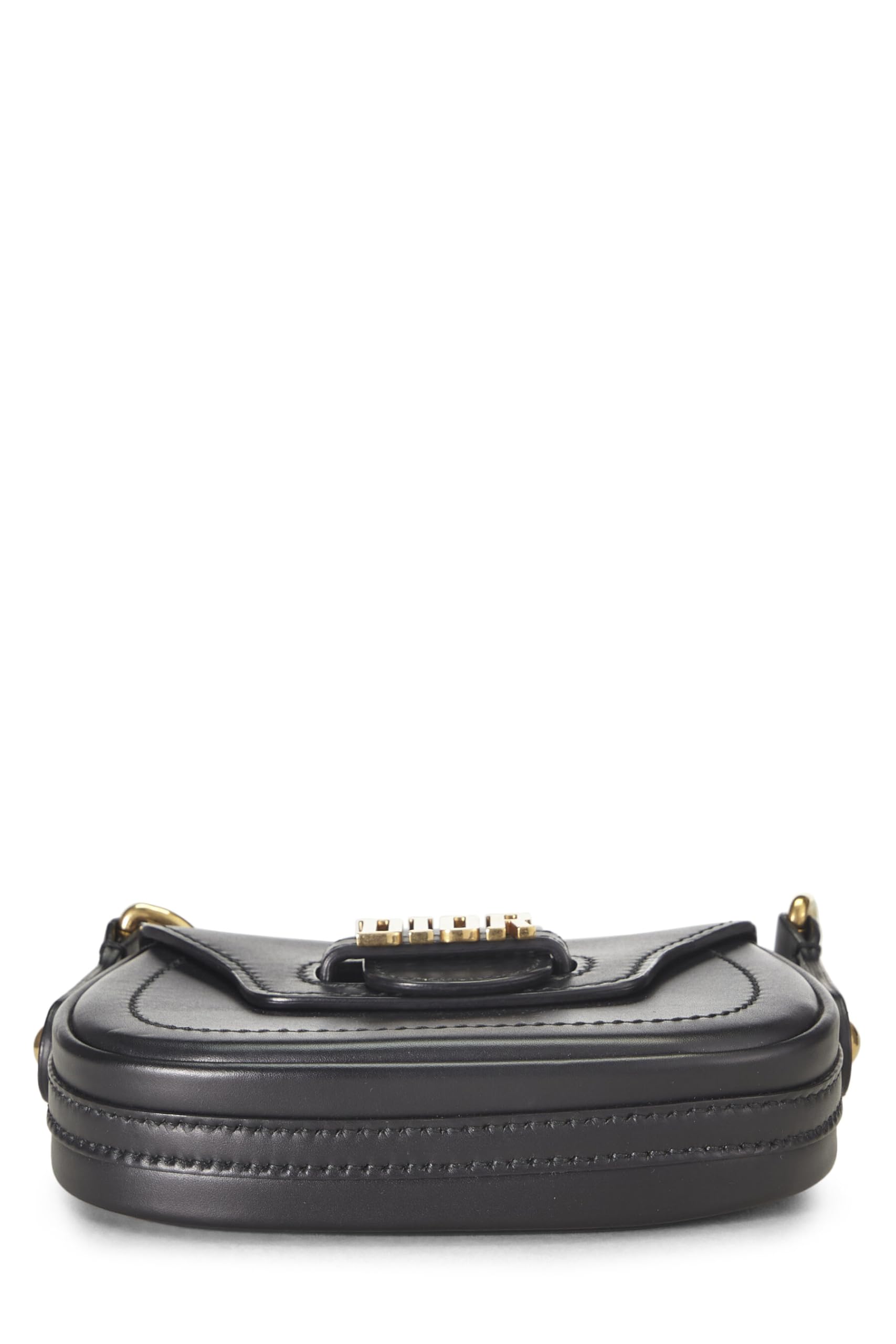 Dior,  Black Calfskin D-Fence Saddle Mini, Black