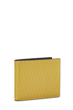 Fendi,  Yellow Zucchino Leather Bi-fold Wallet, Yellow