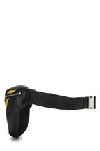 Fendi,  Black Leather & Zucca Coated Canvas Belt Bag, Black