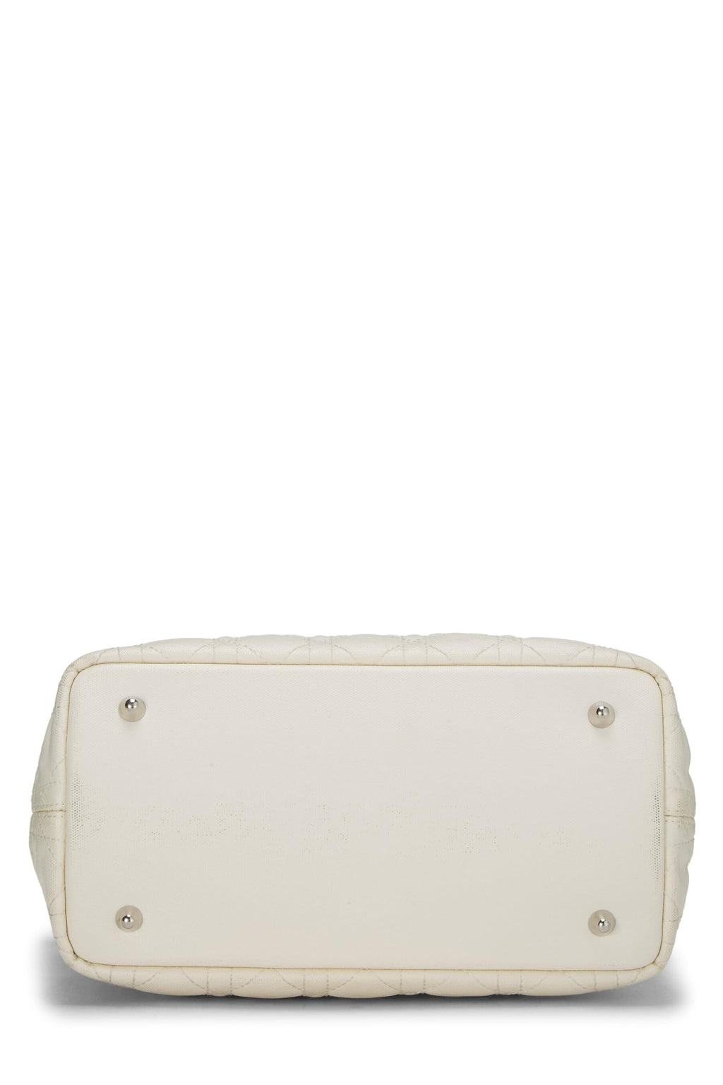 Dior,  White Cannage Coated Canvas Panarea Tote Small, White