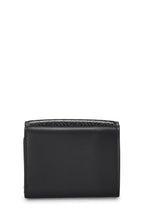 Fendi,  Black Zucchino Leather Trifold Wallet, Black
