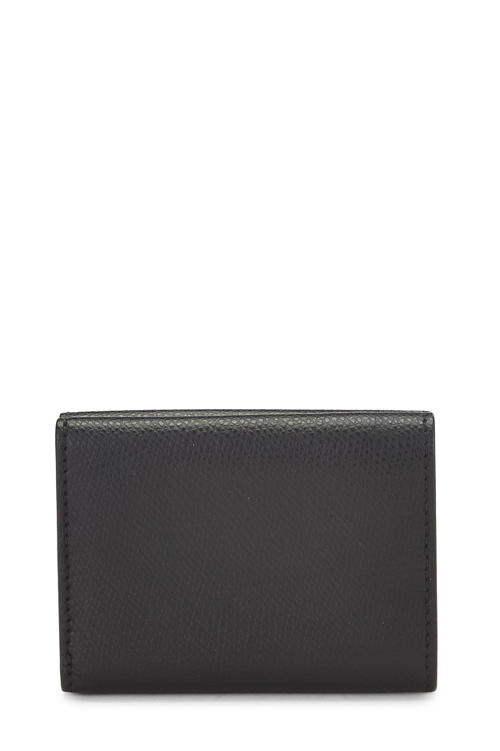 Fendi,  Black Leather 'F is Fendi' Compact Wallet, Black