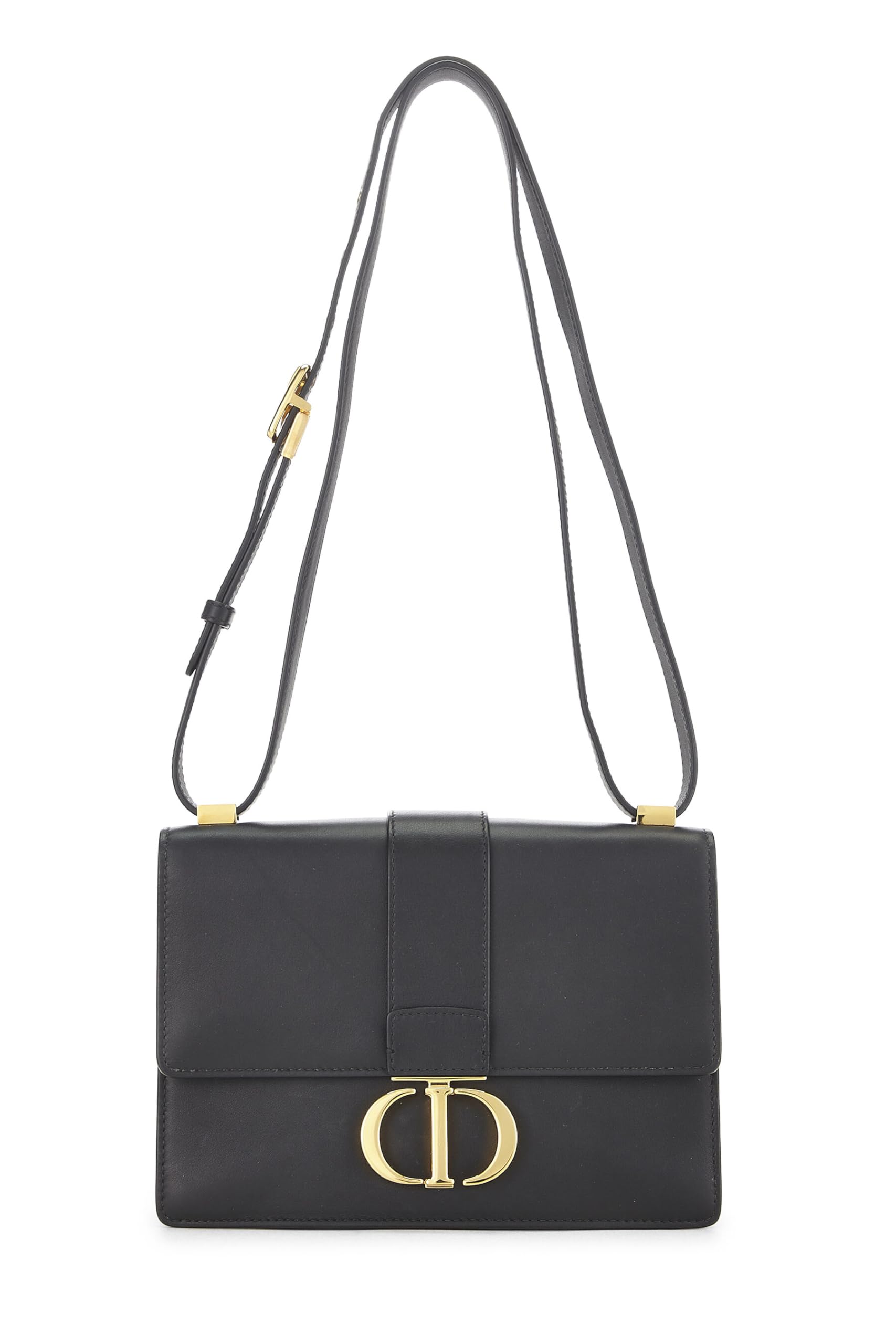 Dior,  Black Calfskin 30 Montaigne Bag, Black