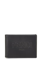 Fendi,  Black Leather Bifold Wallet, Black
