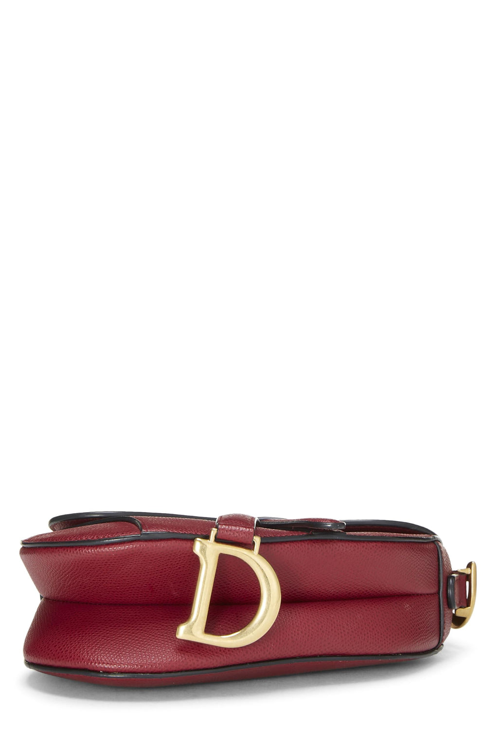 Dior,  Burgundy Calfskin Saddle Bag Mini, Burgundy