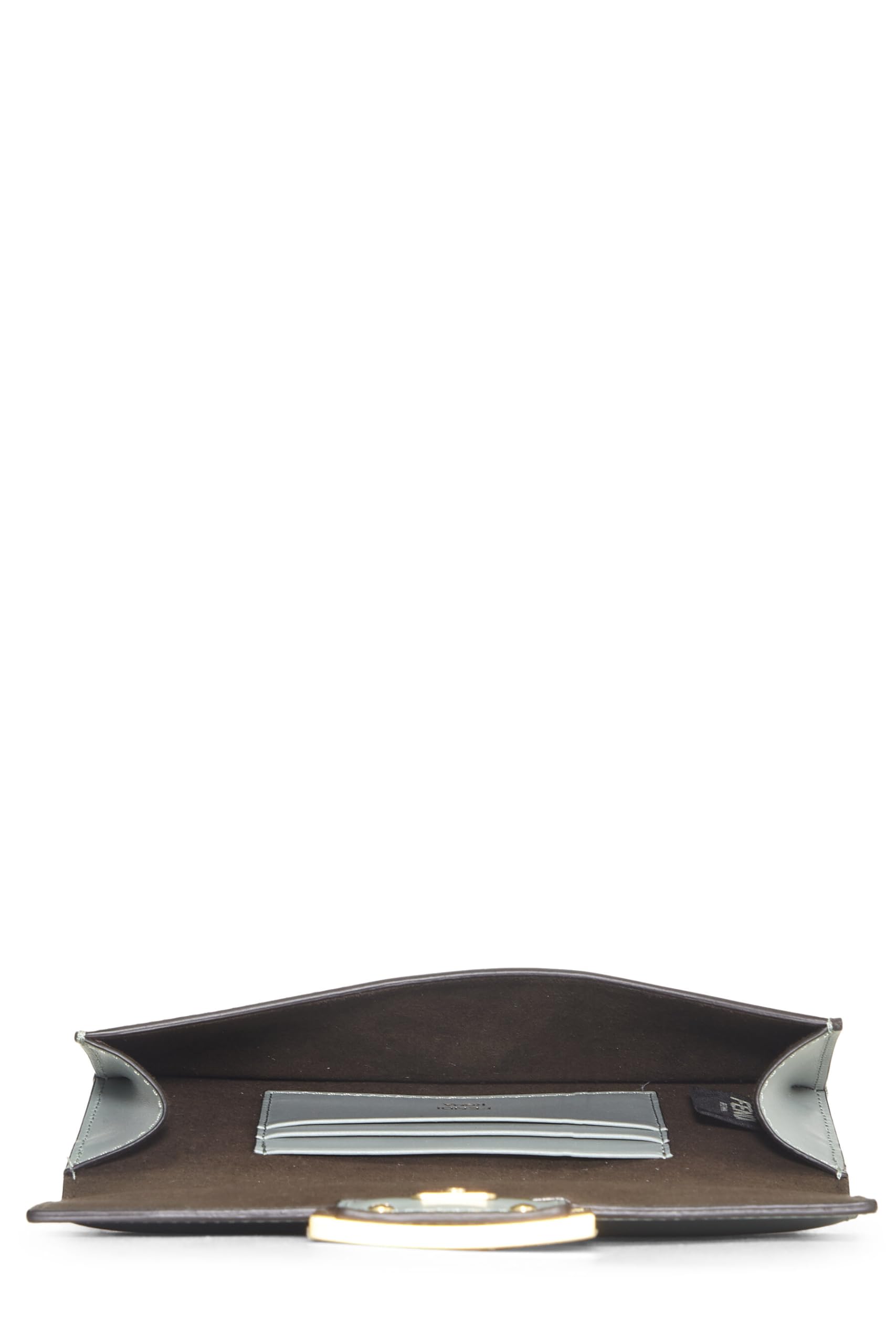 Fendi,  Blue Leather Flat Baguette Bag Mini, Blue