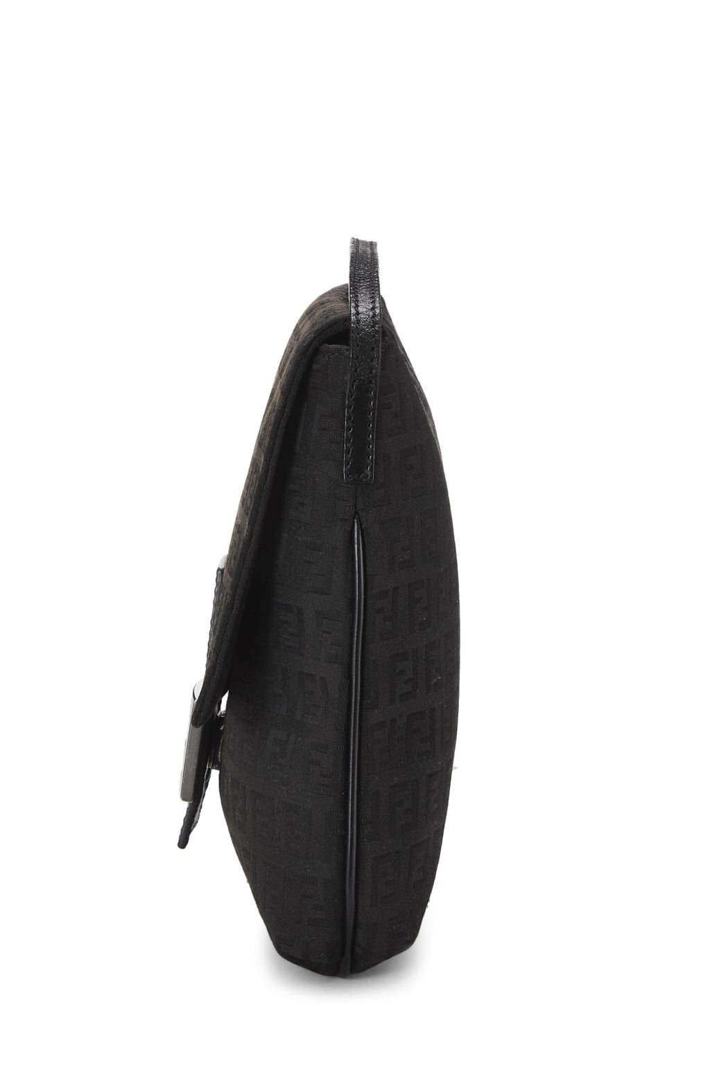 Fendi,  Black Zucchino Canvas Tube Messenger Small, Black