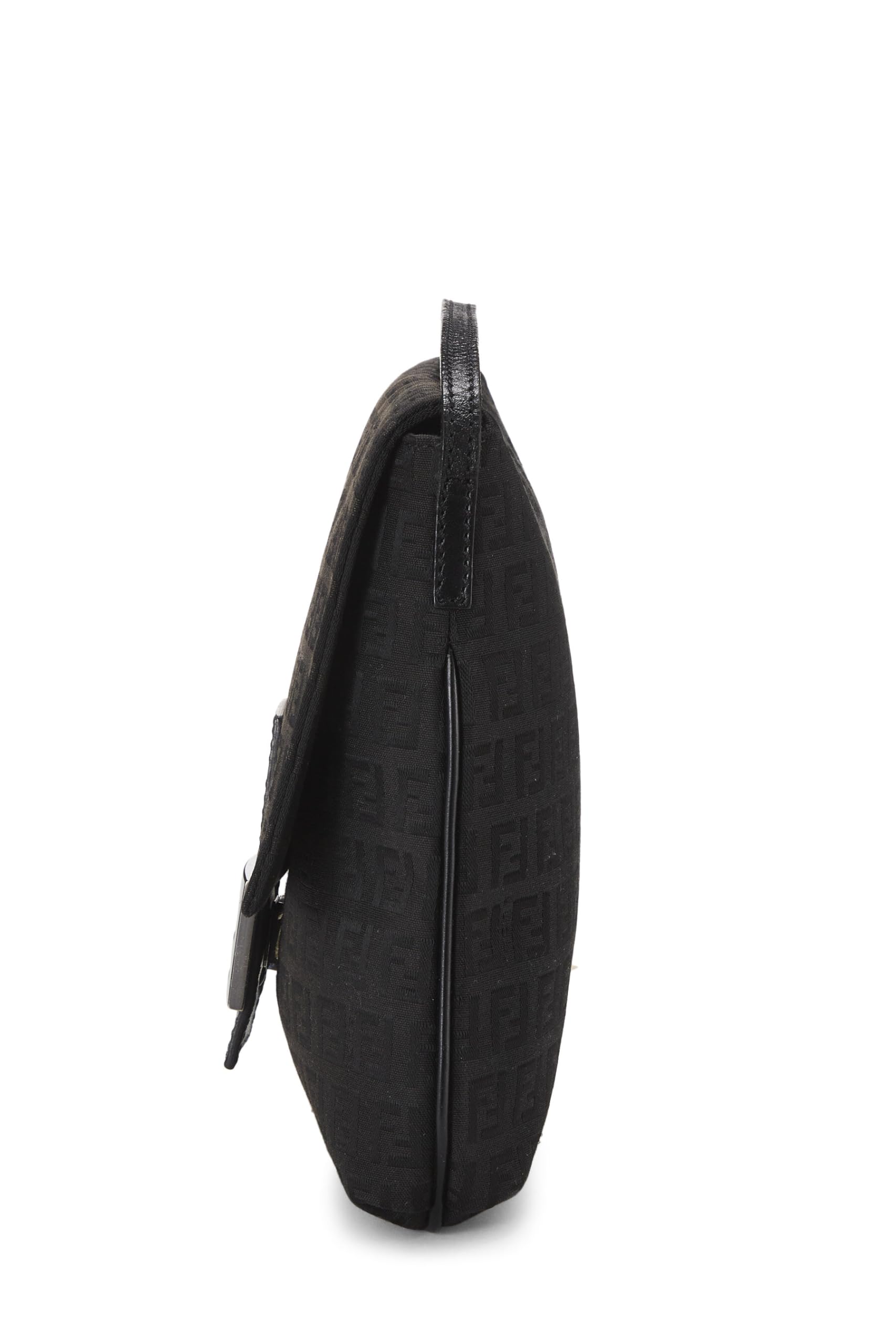 Fendi,  Black Zucchino Canvas Tube Messenger Small, Black