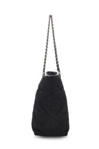Fendi,  Black Quilted Canvas Chain Tote, Black