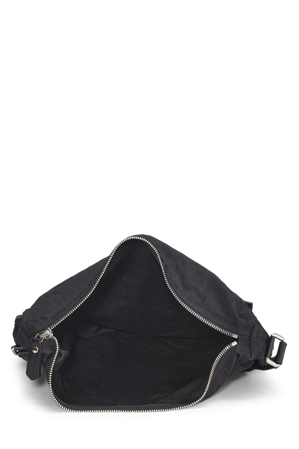 Fendi,  Black Zucchino Nylon Messenger Bag, Black