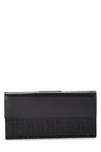 Fendi,  Black Zucchino Canvas Long Wallet, Black
